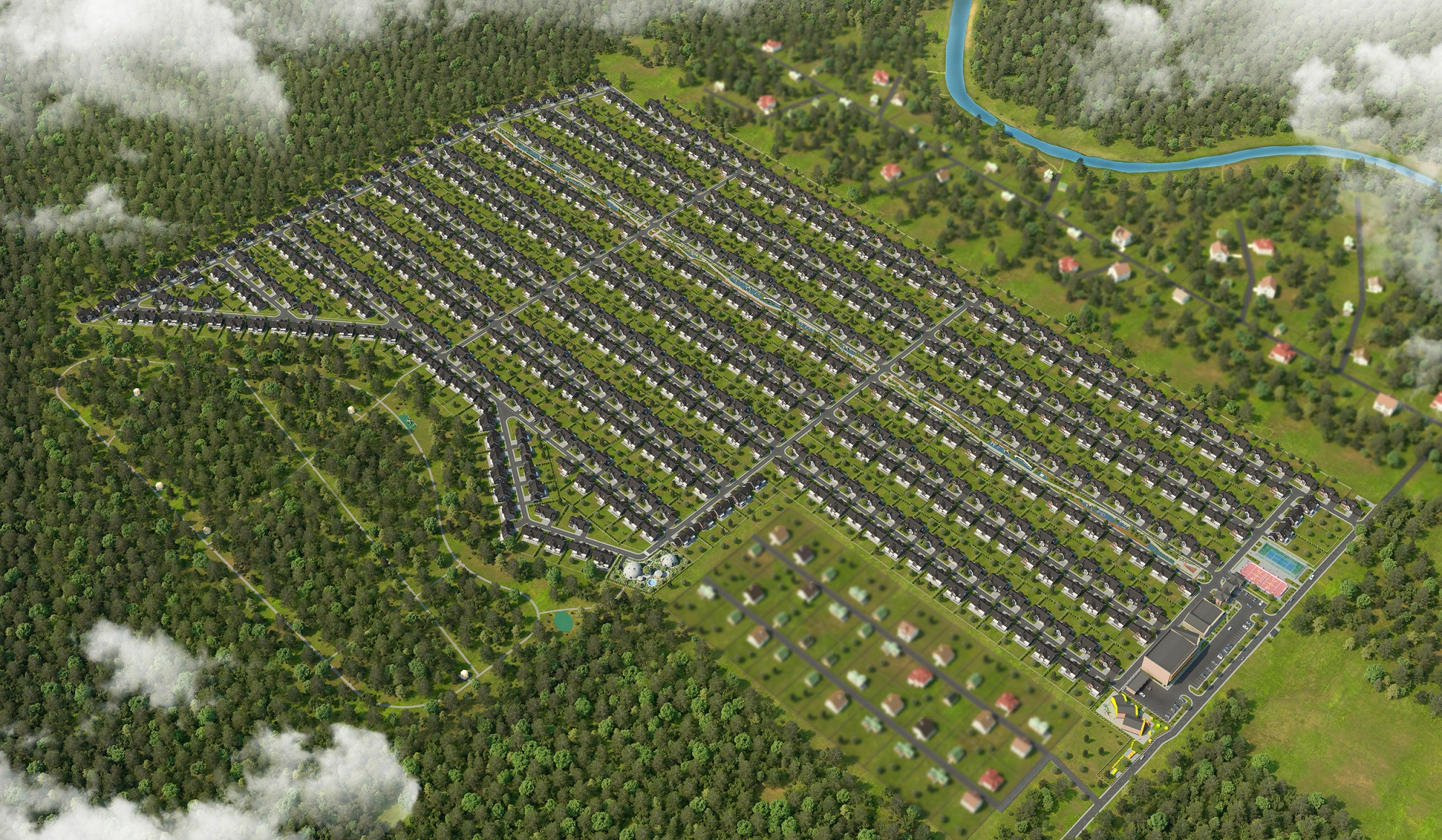 3D Визуализация генплана коттеджного поселка Булатово