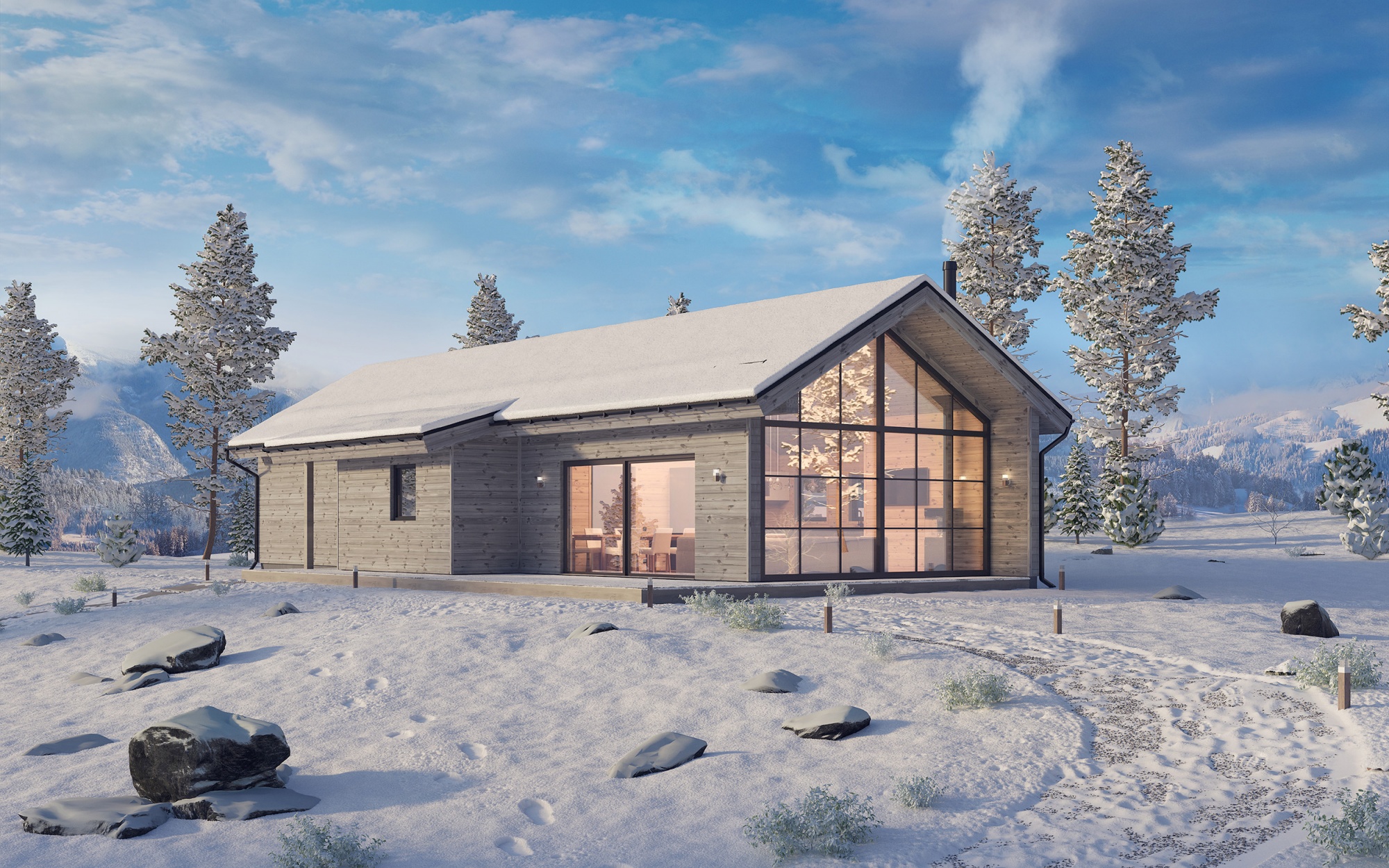 Winter house render