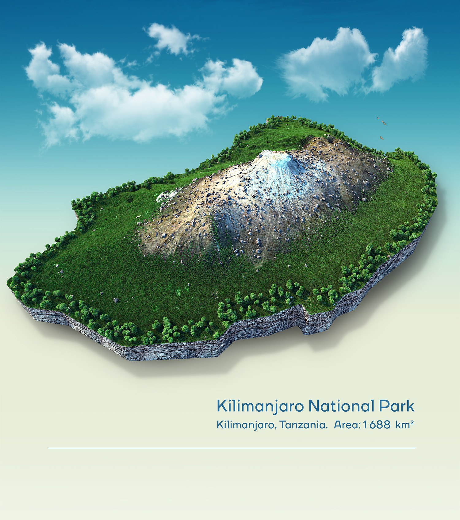 Kilimanjaro National Park 3d map