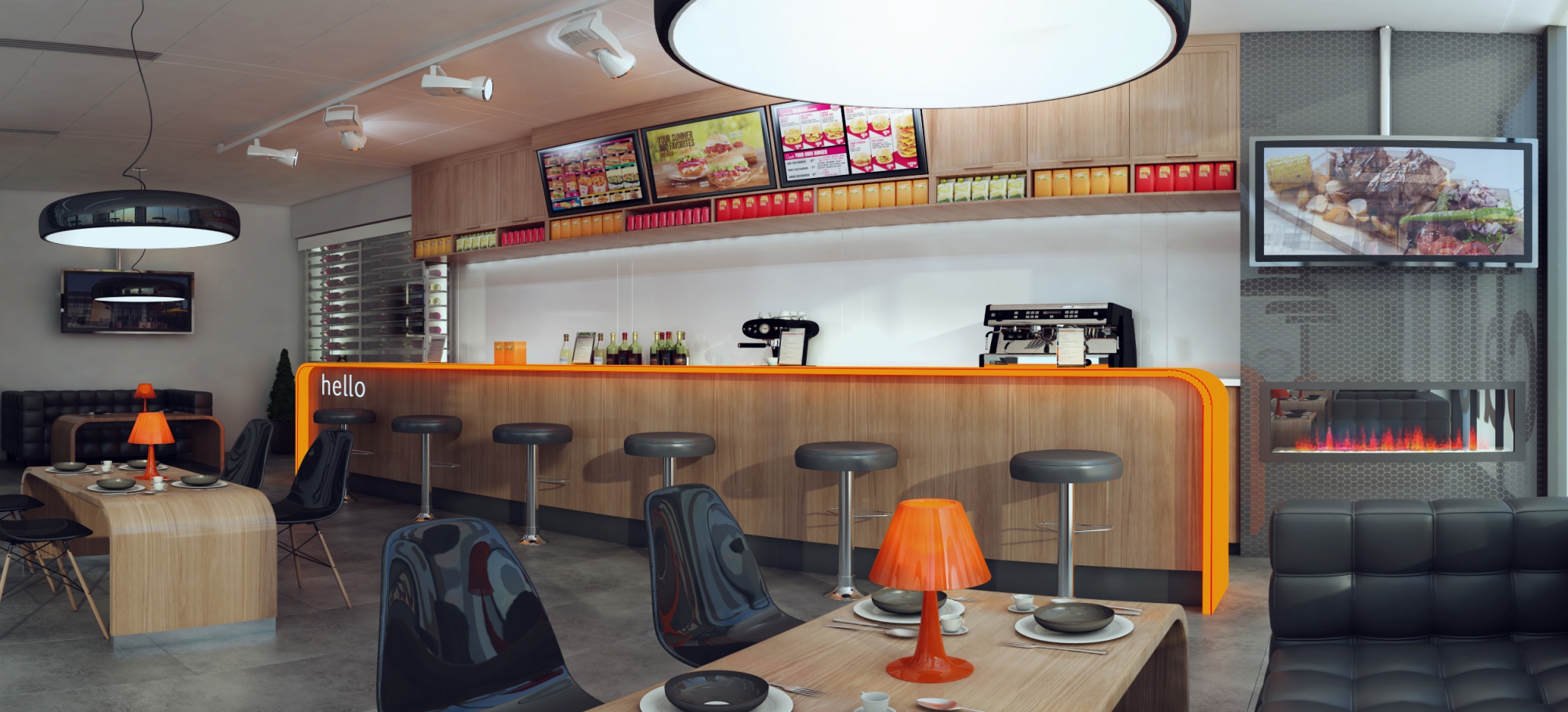 3D visualization cafe