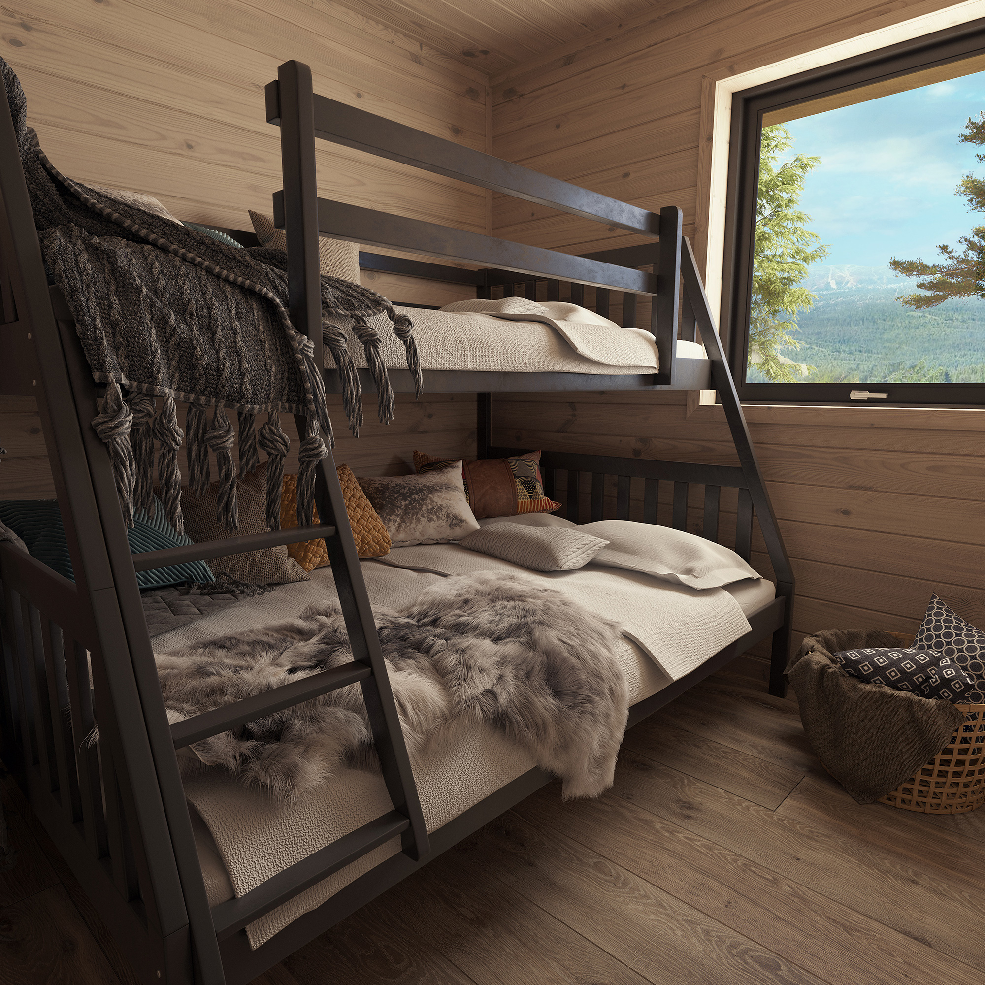 Визуализация спальни в скандинавском стиле